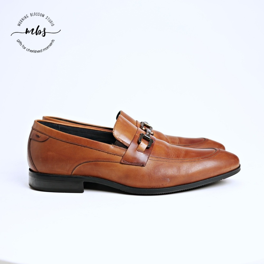 Stacy Adams Kaylor Bit Almond Toe Dress Loafers Cognac Brown Men 10.5